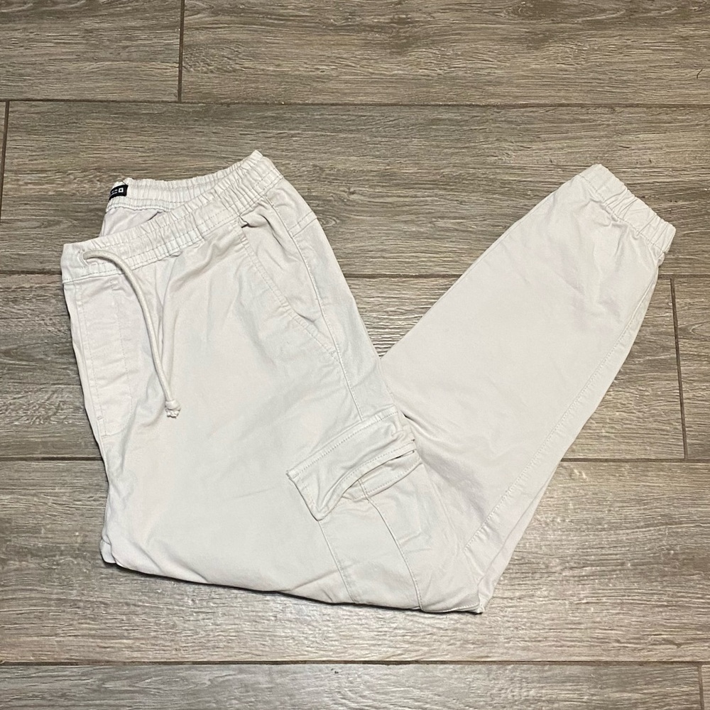 Zara XL Beige Cargo Joggers - Picture 2 of 10